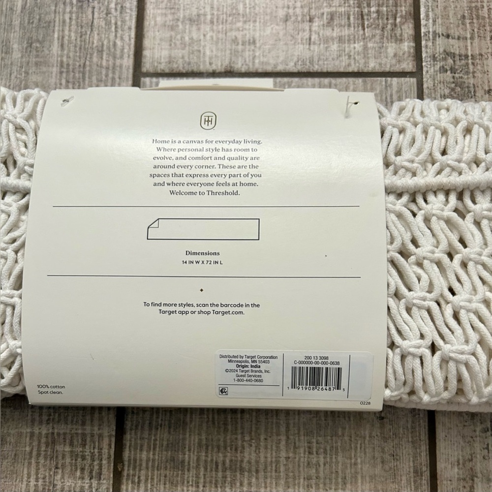 Threshold Cream Macrame Table Runner 14x72in NWT - Picture 4 of 6